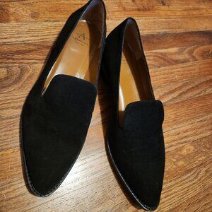 Aquatalia Women's Black Suede Leather Loafers Made in Italy US 7.5
